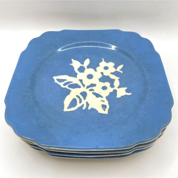 Blue Harker Cameoware - Dainty Flower Blue Virginia Bread and Butter Dessert Pla - Picture 9 of 16